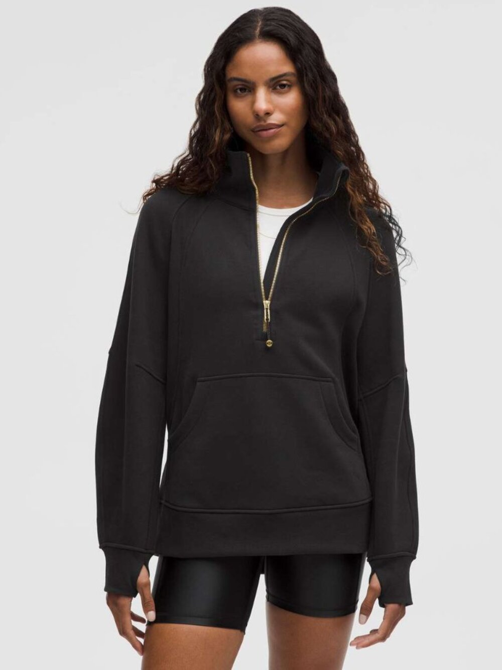SCUBA OVERSIZED FUNNEL-NECK HALF ZIP *LONG